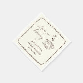 Einfache Liebe Brautparty zum Kaffee kochen Serviette (Ecke)