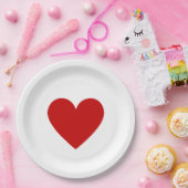 Einfache Liebe des Roten Herzens Minimalistisch Mo Pappteller (Party)