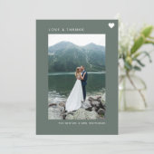 Einfache Liebe Foto Collage Sage Dankeskarte (Stehend Vorderseite)