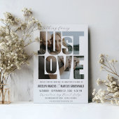 Einfache Liebe Foto Worte Spaß Moderne Hochzeit Einladung