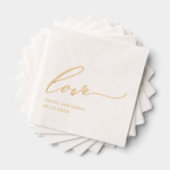 Einfache Liebe, geprägt von Hochzeiten von Napkins Servietten Mit Folie (Insitu (Gestapelt))