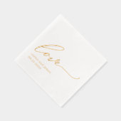 Einfache Liebe, geprägt von Hochzeiten von Napkins Servietten Mit Folie (Rechts)