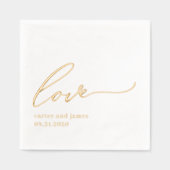 Einfache Liebe, geprägt von Hochzeiten von Napkins Servietten Mit Folie (Vorderseite)