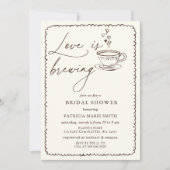 Einfache Liebe ist das Brechen von Kaffee Brautpar Einladung (Vorderseite)