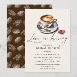 Einfache Liebe ist das Brechen von Kaffee Brautpar Einladung