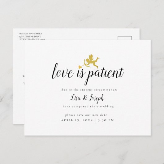 Einfache Liebe ist die Änderung des Datums der Ver Ankündigungspostkarte (Vorne/Hinten)