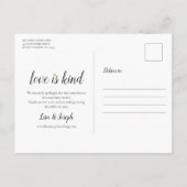 Einfache Liebe ist die Änderung des Datums der Ver Ankündigungspostkarte (Rückseite)