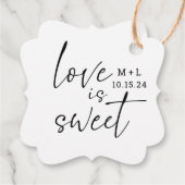Einfache Liebe ist eine süße Kalligrafie-Hochzeit Geschenkanhänger (Rückseite)