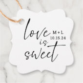 Einfache Liebe ist eine süße Kalligrafie-Hochzeit Geschenkanhänger (Vorderseite)