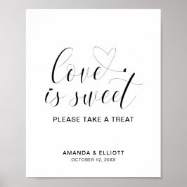 Einfache Liebe ist süß-minimales Herz Elegante Hoc Poster