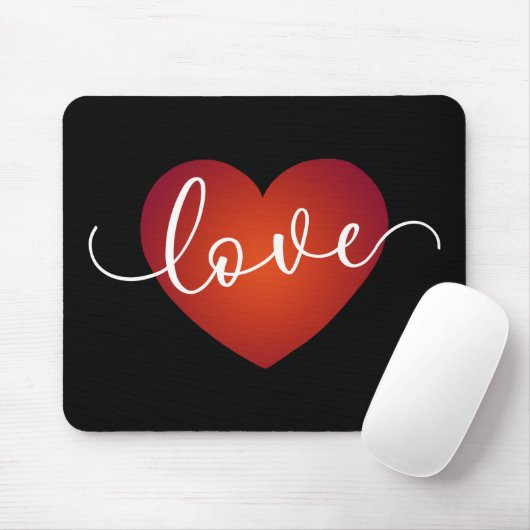 Einfache Liebe Kalligraphie Valentine | Mousepad (Mit Mouse)