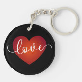 Einfache Liebe Kalligraphie Valentine | Schlüssela Schlüsselanhänger (Rückseite)