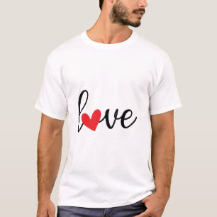 Einfache Liebe mit dem Symbol Red Heart T-Shirt