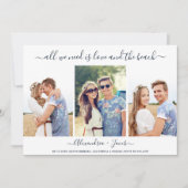 Einfache Liebe mit drei Fotos und die Hochzeit am Save The Date (Vorderseite)