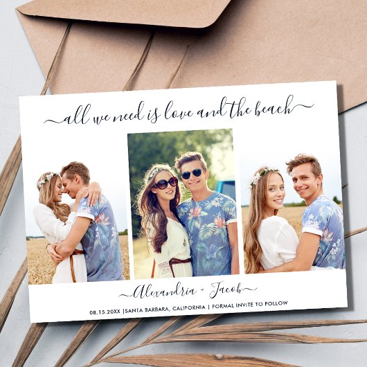 Einfache Liebe mit drei Fotos und die Hochzeit am Save The Date