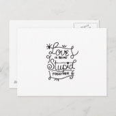 Einfache Liebe mit Schwarzweiß-Hand Postkarte (Vorne/Hinten)