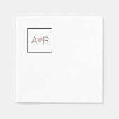 Einfache Liebe Monogramm Serviette (Vorderseite)