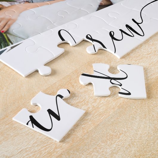 Einfache Liebe Namen 4 Foto Collage Ehering Sake Puzzle (Seite)