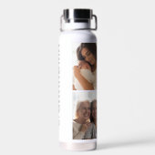 Einfache Liebe Oma Custom Date 4 FotoCollage Trinkflasche (Rückseite)