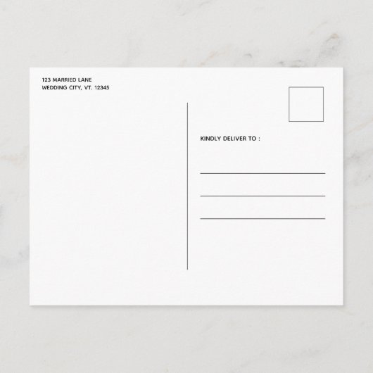 Einfache Liebe Paw Print Wedding Save the Date Ankündigungspostkarte (Rückseite)