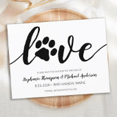 Einfache Liebe Paw Print Wedding Save the Date Ankündigungspostkarte