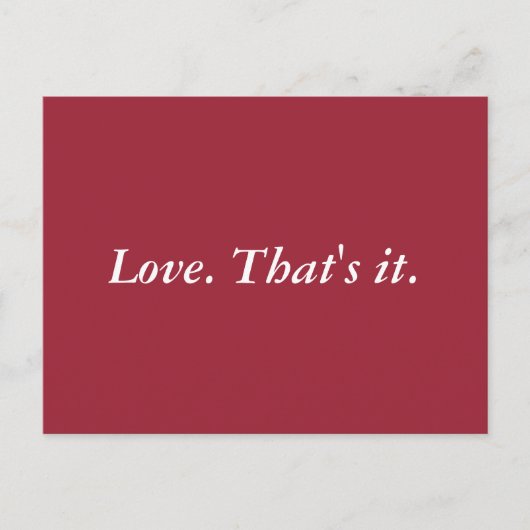 Einfache Liebe Postkarte (Vorderseite)
