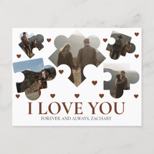 Einfache Liebe Puzzle valentine's day Par 5 Foto Feiertagspostkarte