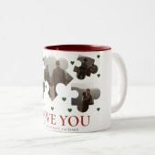 Einfache Liebe Puzzle valentine's day Par 5 Foto Zweifarbige Tasse (VorderseiteRechts)