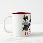Einfache Liebe Puzzle valentine's day Par 5 Foto Zweifarbige Tasse (Links)