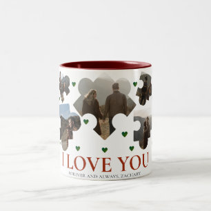 Einfache Liebe Puzzle valentine's day Par 5 Foto Zweifarbige Tasse
