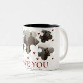 Einfache Liebe Puzzle valentine's day Par 5 Foto Zweifarbige Tasse (VorderseiteRechts)