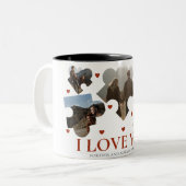 Einfache Liebe Puzzle valentine's day Par 5 Foto Zweifarbige Tasse (Vorderseite Links)