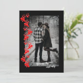 Einfache Liebe Red Hearts Foto Ferienkarte Save The Date (Stehend Vorderseite)