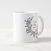 Einfache Liebe Script Botanische Kranzpaare Jumbo-Tasse (Vorderseite Rechts)