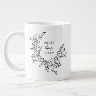 Einfache Liebe Script Botanische Kranzpaare Jumbo-Tasse