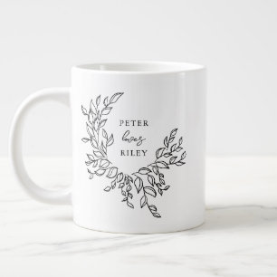 Einfache Liebe Script Botanische Krustenpaare Foto Jumbo-Tasse
