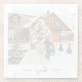 Einfache Liebe Script Personalisiert Couple Foto Glasuntersetzer (Rückseite)
