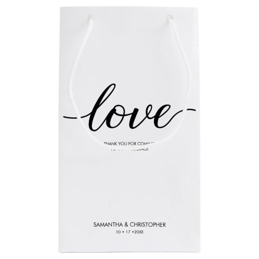 Einfache Liebe Script Wedding benutzerdefinierte E Kleine Geschenktüte (Rückseite)