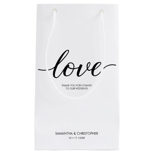 Einfache Liebe Script Wedding benutzerdefinierte E Kleine Geschenktüte (Vorderseite)