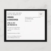 Einfache Liebe Sie sagte ja Save the Date Postkart Ankündigungspostkarte (Rückseite)