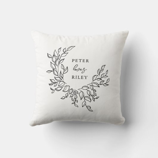 Einfache Liebe Skript Botanische Feuerbrücke Kissen (Rückseite)