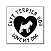 Einfache Liebe Terrier Dog Permastempel (Design)