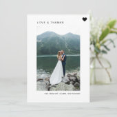 Einfache Liebe und dank Foto White Dankeskarte (Stehend Vorderseite)