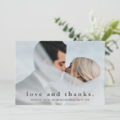 Einfache Liebe und Dank für das Hochzeitsstift Fot Dankeskarte (Stehend Vorderseite)