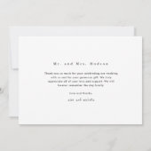 Einfache Liebe und Dank für das Hochzeitsstift Fot Dankeskarte (Rückseite)