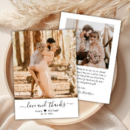 Einfache Liebe und dank Script Heart Foto Wedding Dankeskarte