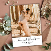 Einfache Liebe und dank Script Heart Foto Wedding Dankeskarte