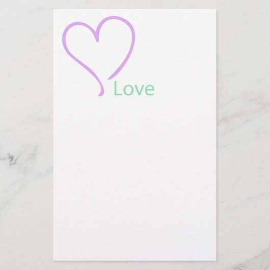 Einfache Liebe und Herz Briefpapier (Vorderseite)