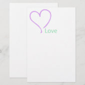 Einfache Liebe und Herz Briefpapier (Vorne/Hinten)