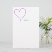 Einfache Liebe und Herz Briefpapier (Stehend Vorderseite)